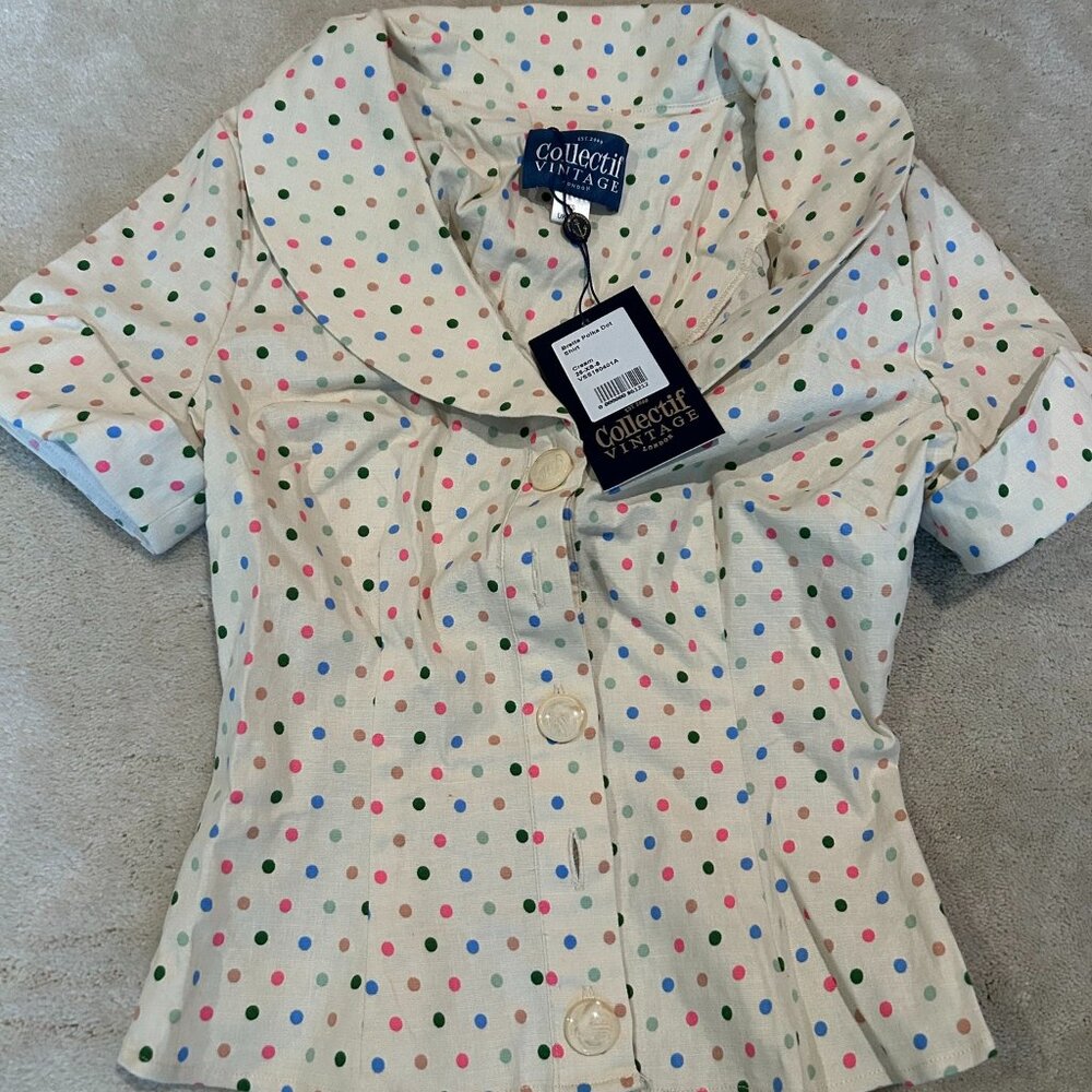 Collectif XS polka dot blouse